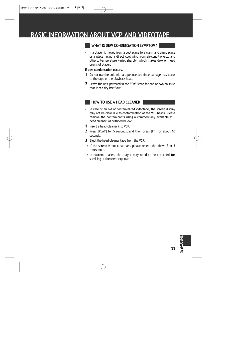 Basic information about vcp and videotape | ASA Electronics DVDVCP01 User Manual | Page 35 / 40