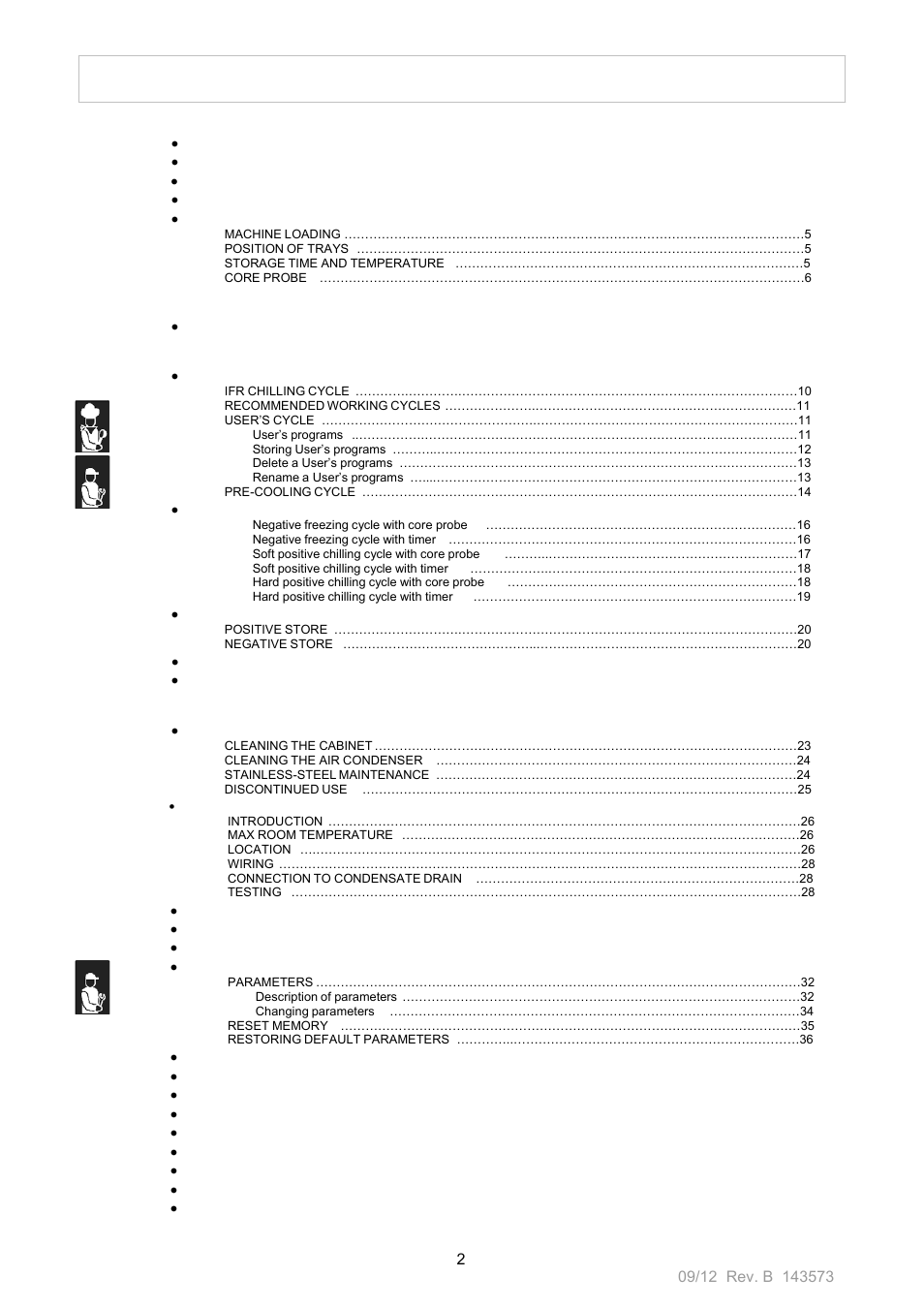 Iin nd de ex x | Nor-Lake Blast Chillers & Blast Chillers-Freezers User Manual | Page 2 / 46