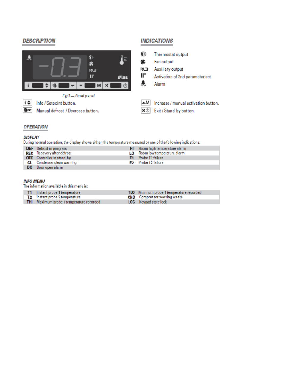 Electronic refrigeration control | Nor-Lake AdvantEDGE Full Line Merchandiser Freezers User Manual | Page 8 / 15