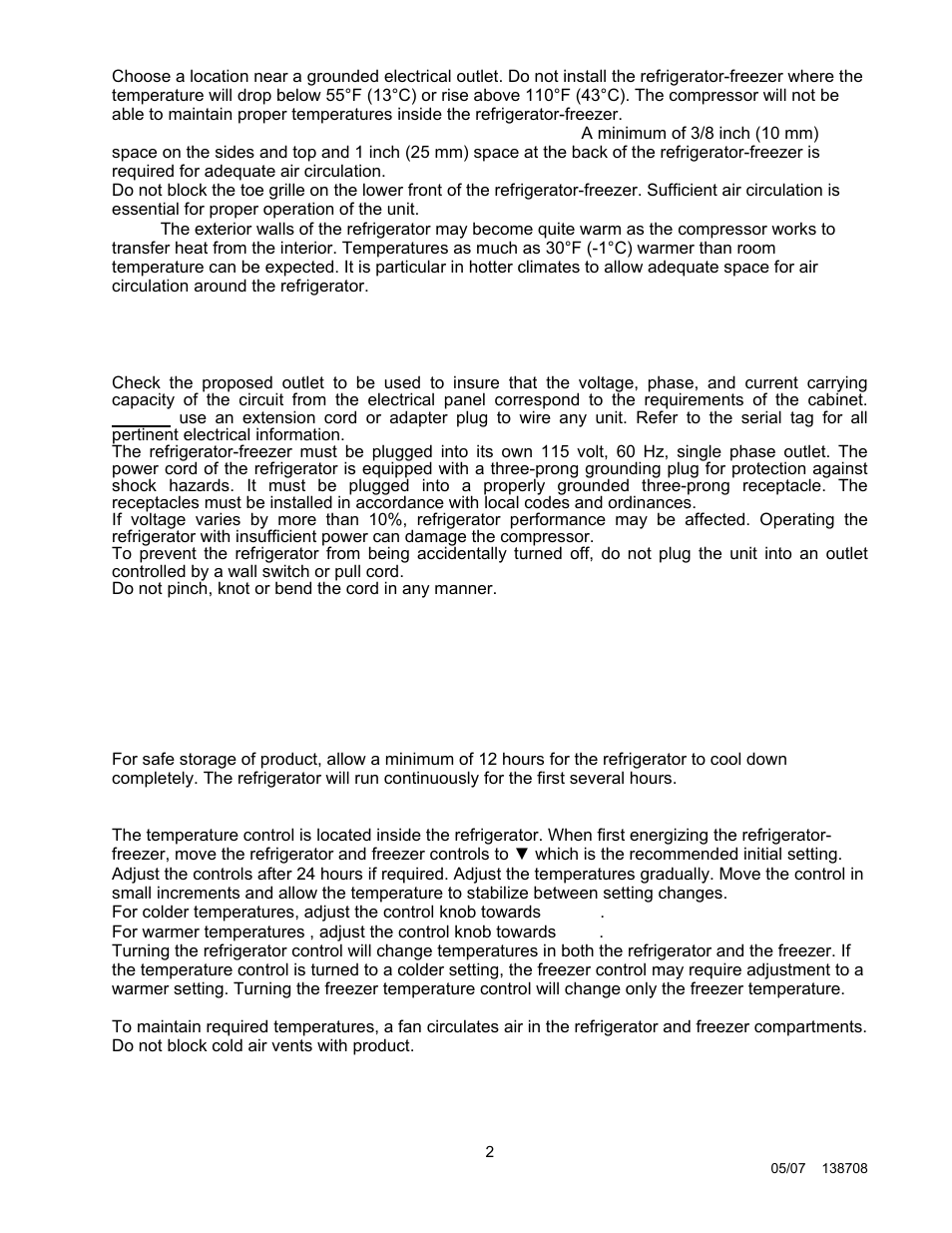 Operation | Nor-Lake General Purpose Lab Ref-Fzr User Manual | Page 2 / 10