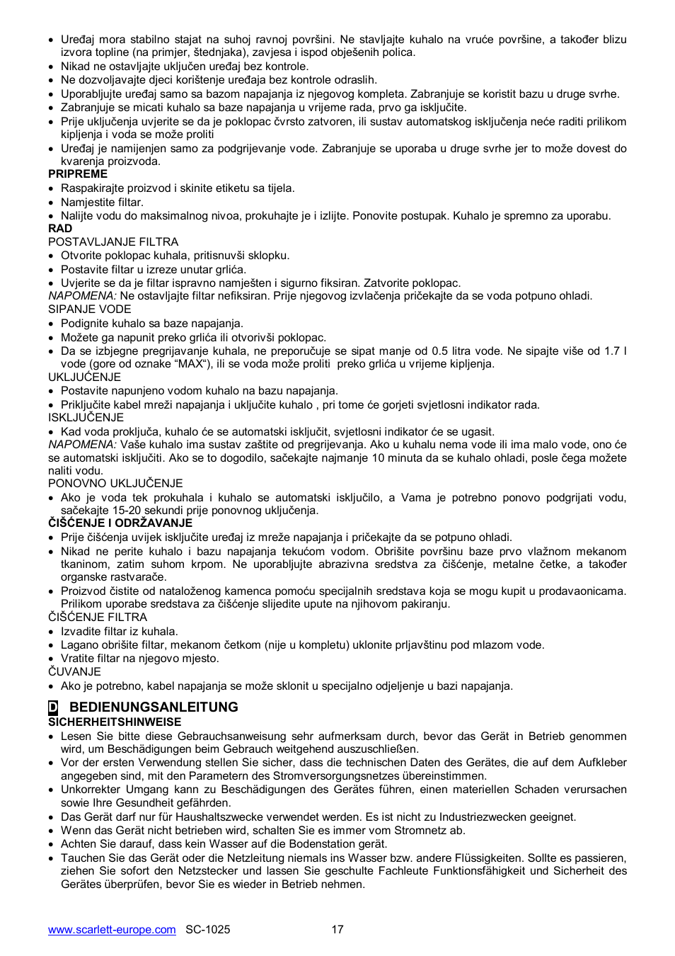 Scarlett SC-1025 User Manual | Page 17 / 18