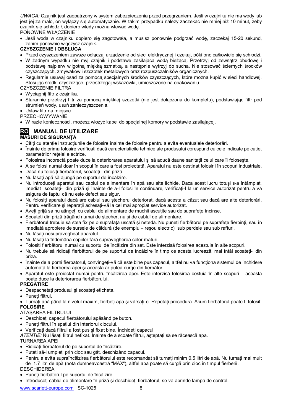 Scarlett SC-1025 User Manual | Page 8 / 18