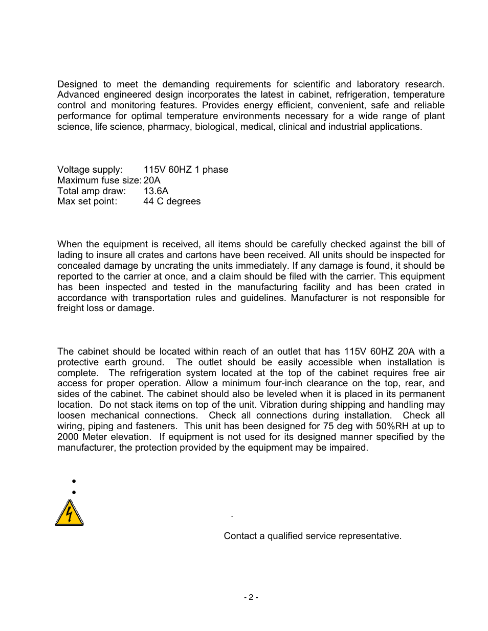 General | Nor-Lake Lighted Chambers User Manual | Page 2 / 12