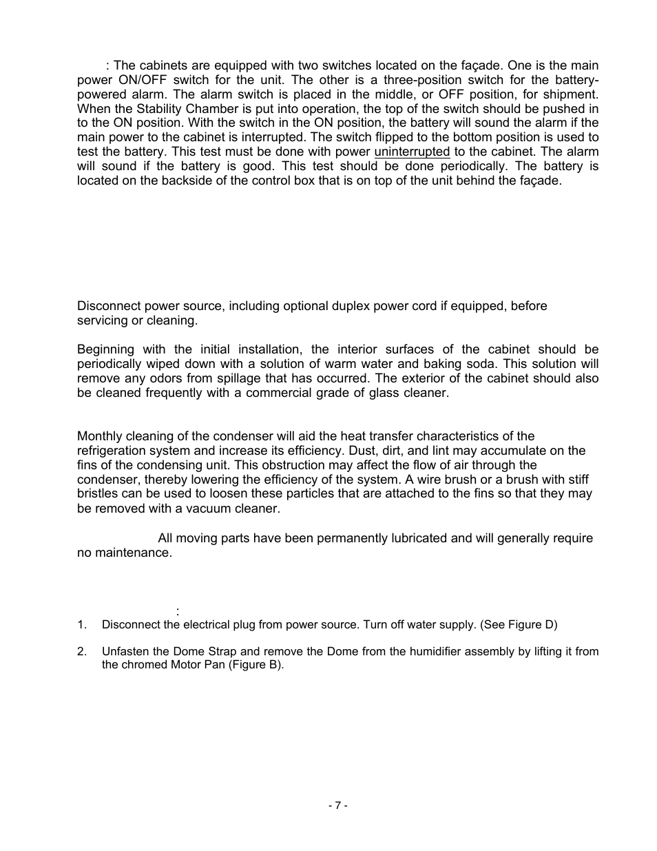 Maintenance | Nor-Lake Lighted Chambers User Manual | Page 7 / 12