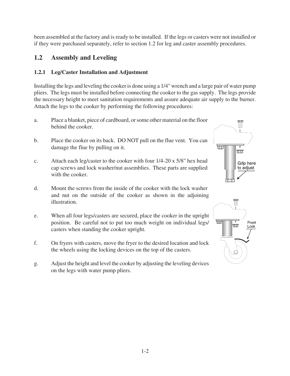 Pitco Frialator Gas Pasta Cookers PG14D User Manual | Page 12 / 40