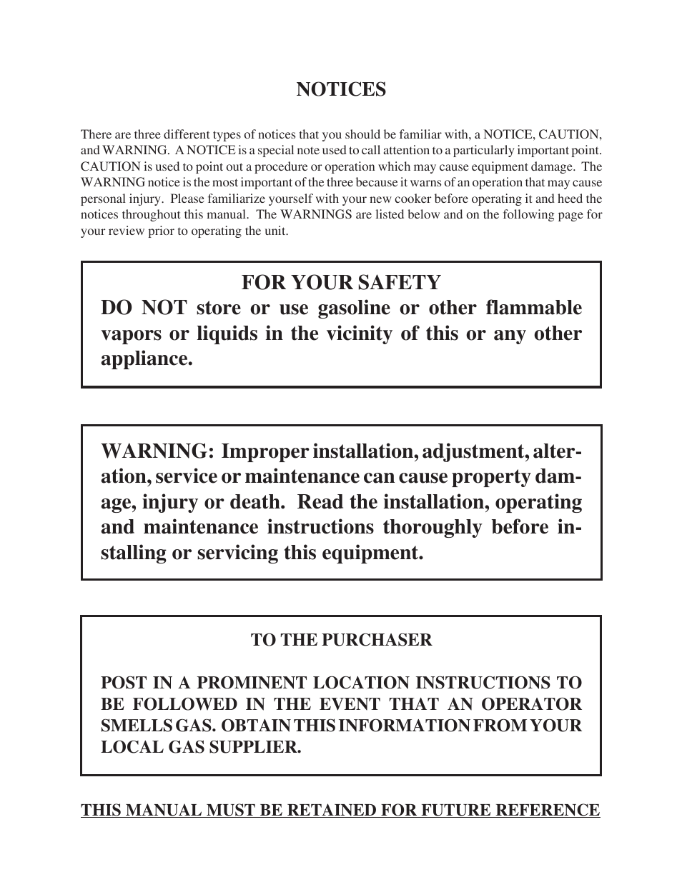 Pitco Frialator Gas Pasta Cookers PG14D User Manual | Page 3 / 40