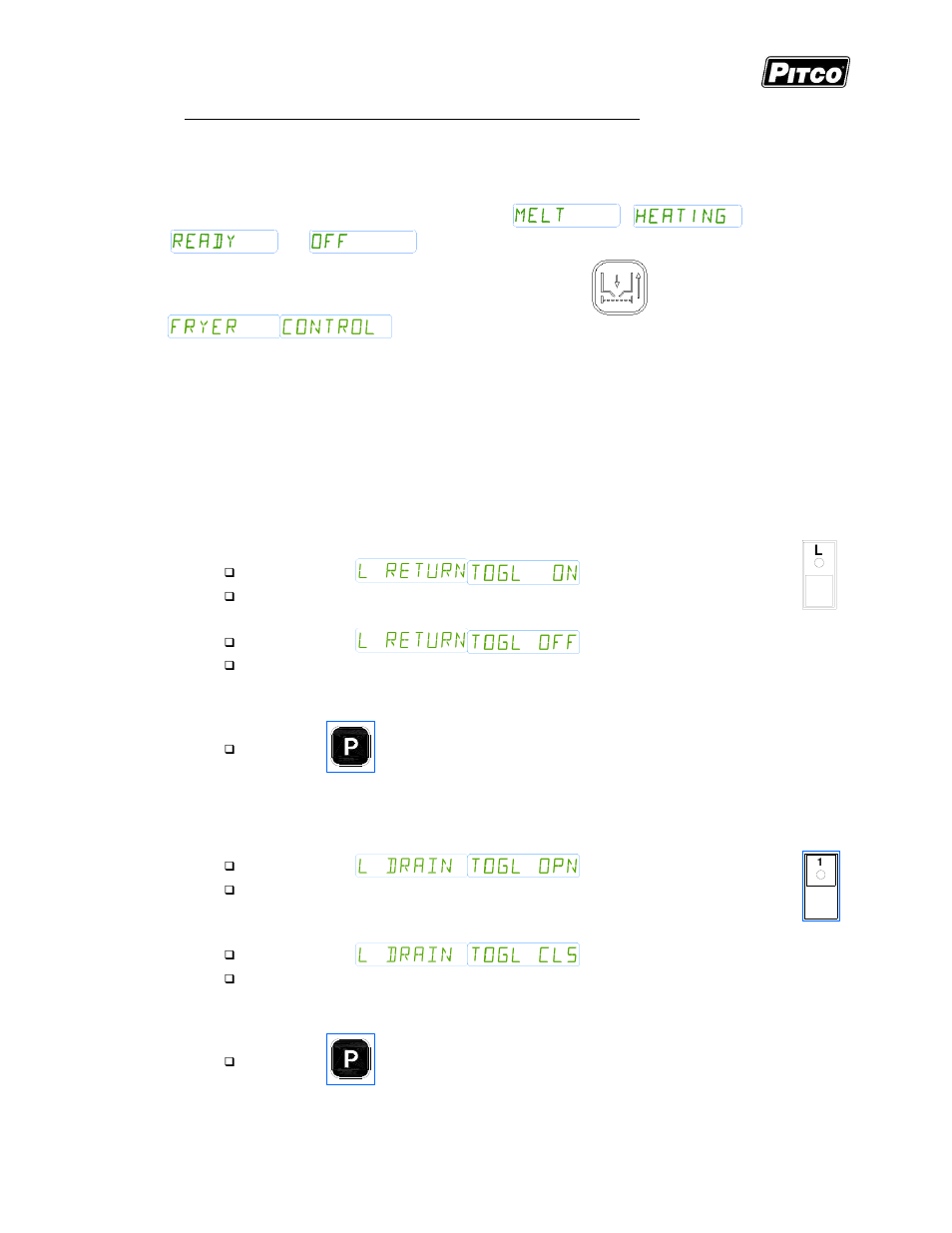 Pitco Frialator I12+ Cooking Computer for ROV Fryers User Manual | Page 11 / 32