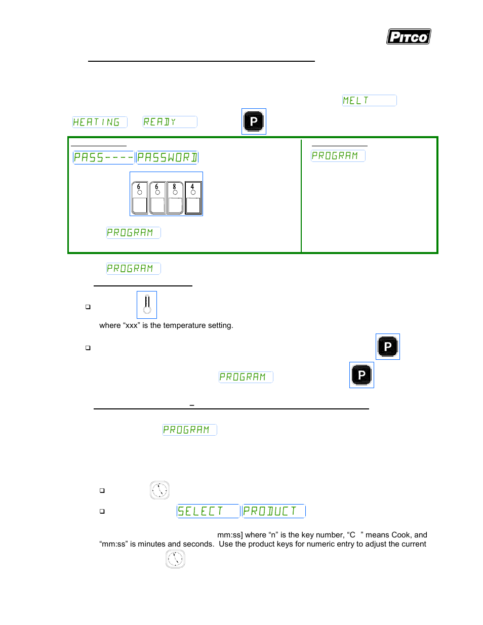 Pitco Frialator I12+ Cooking Computer for ROV Fryers User Manual | Page 17 / 32