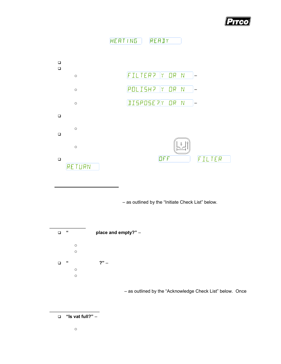 Pitco Frialator I12+ Cooking Computer for ROV Fryers User Manual | Page 8 / 32