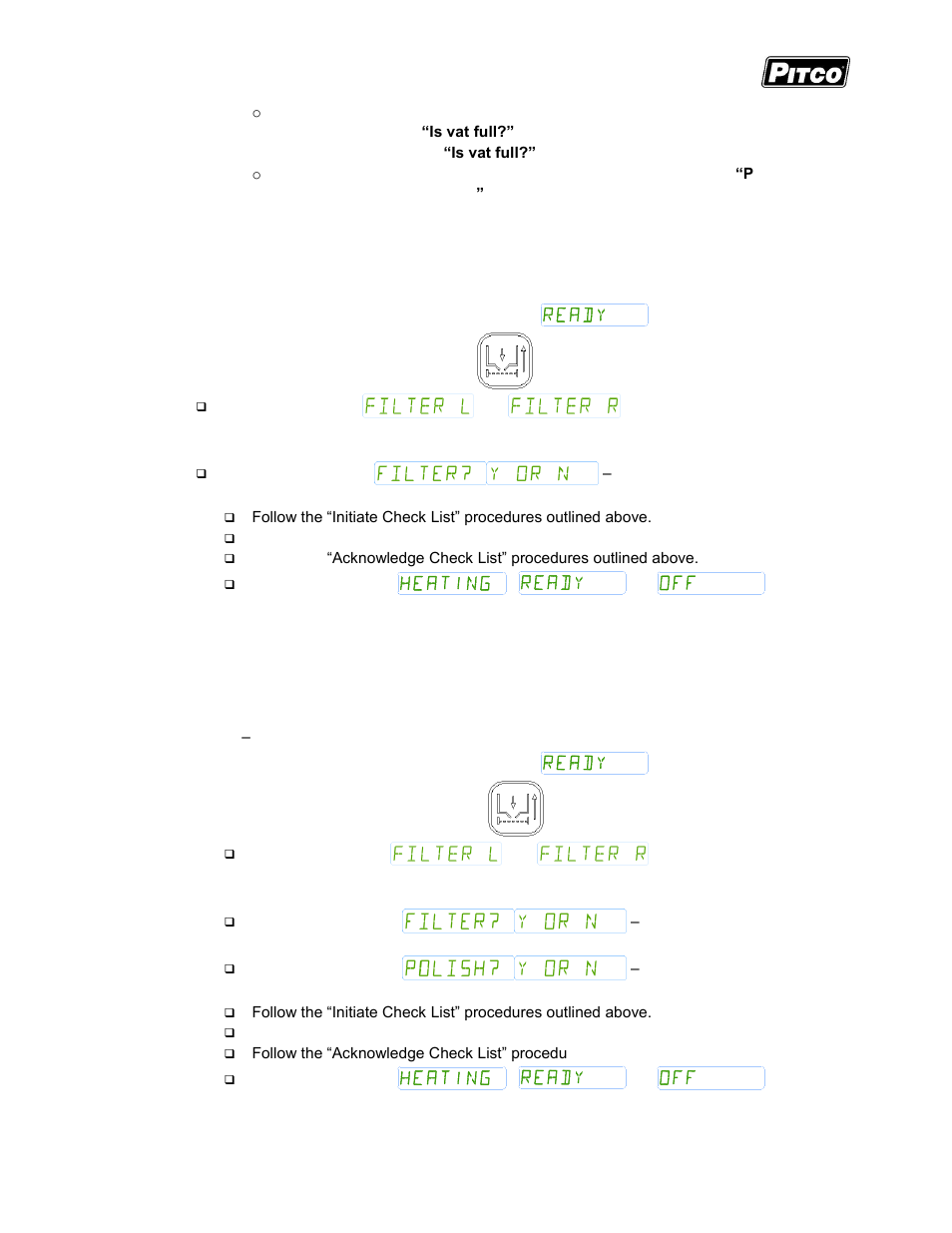 Pitco Frialator I12+ Cooking Computer for ROV Fryers User Manual | Page 9 / 32