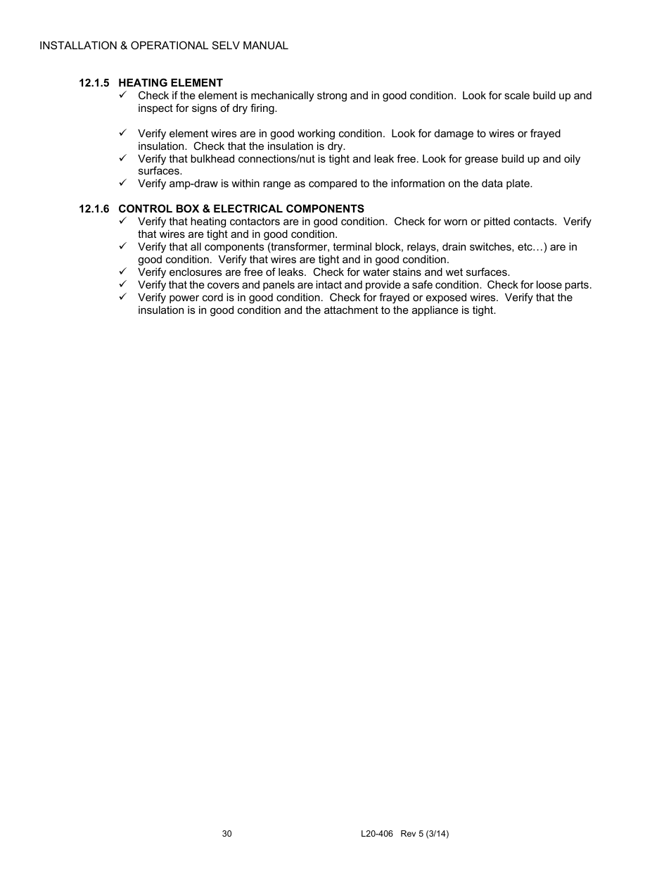 Pitco Frialator REDUCED OIL VOLUME FRYING SYSTEM for SELV14 User Manual | Page 30 / 36