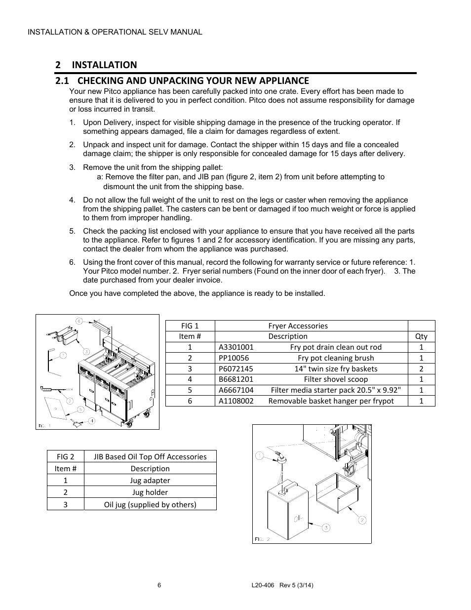 Pitco Frialator REDUCED OIL VOLUME FRYING SYSTEM for SELV14 User Manual | Page 6 / 36