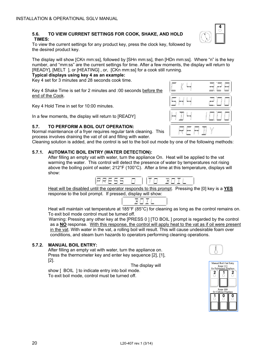 Pitco Frialator REDUCED OIL VOLUME FRYING SYSTEM for SSHLV14 Serie User Manual | Page 20 / 38