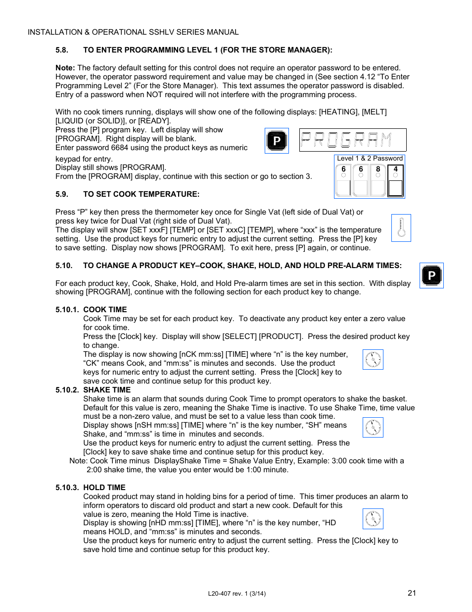 Pitco Frialator REDUCED OIL VOLUME FRYING SYSTEM for SSHLV14 Serie User Manual | Page 21 / 38