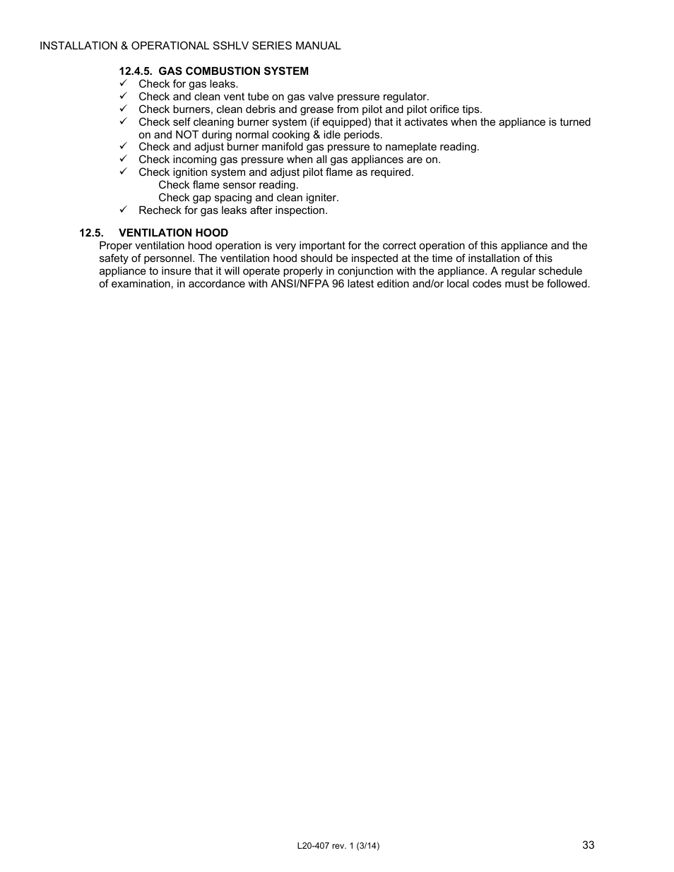 Pitco Frialator REDUCED OIL VOLUME FRYING SYSTEM for SSHLV14 Serie User Manual | Page 33 / 38