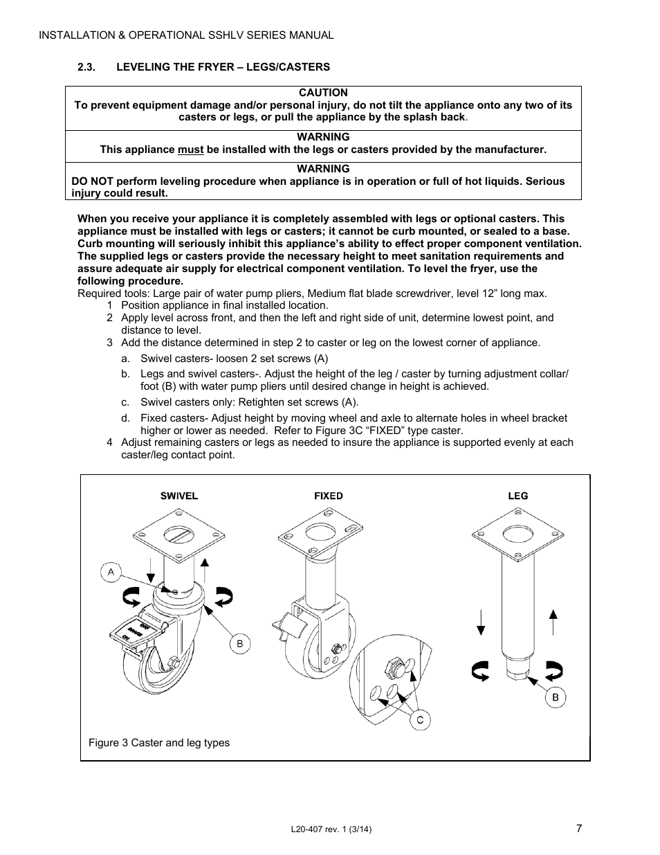 Pitco Frialator REDUCED OIL VOLUME FRYING SYSTEM for SSHLV14 Serie User Manual | Page 7 / 38