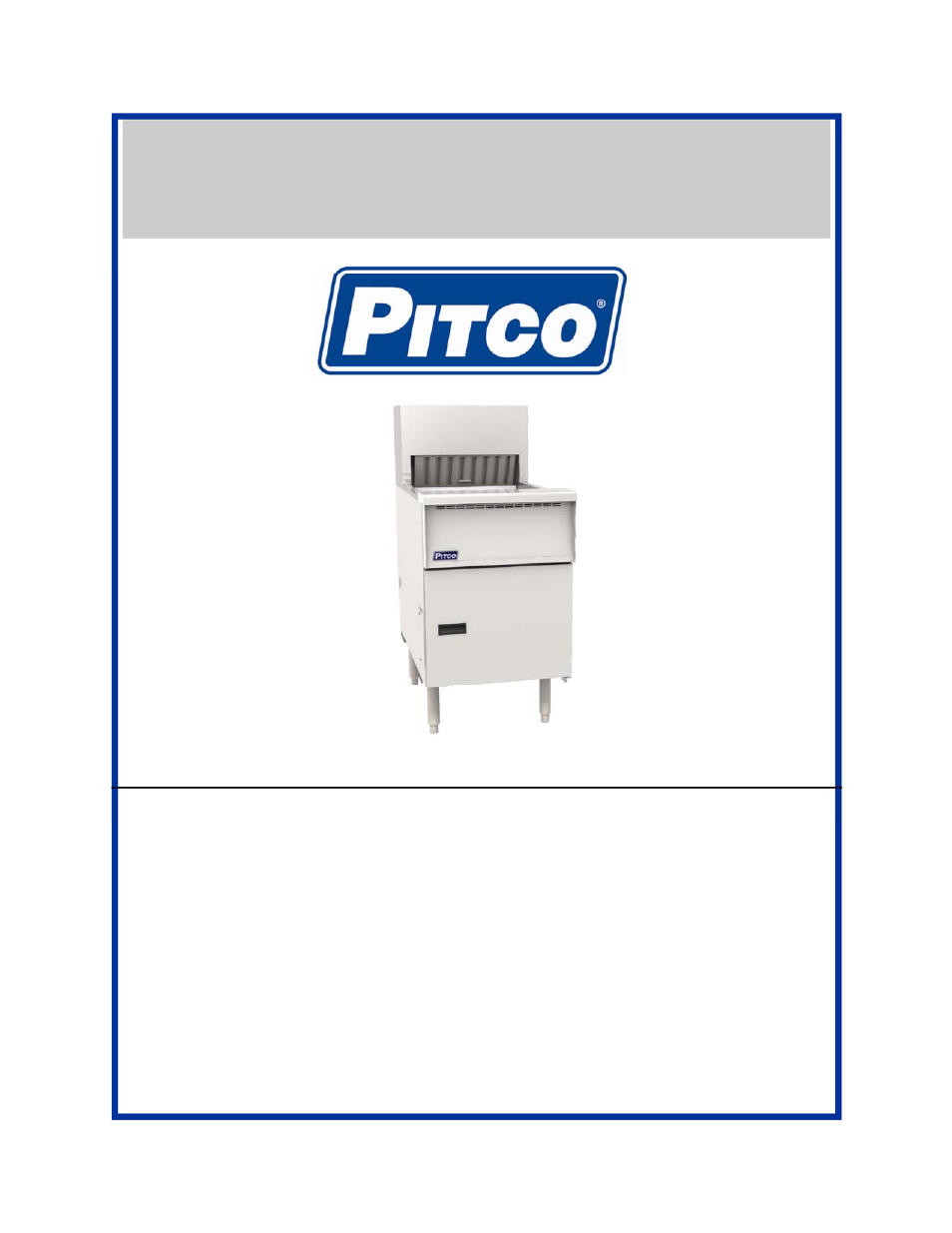 Pitco Frialator PCF18 User Manual | 10 pages