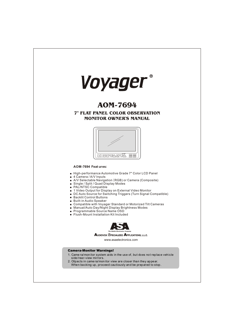 ASA Electronics AOM-7694 User Manual | 14 pages