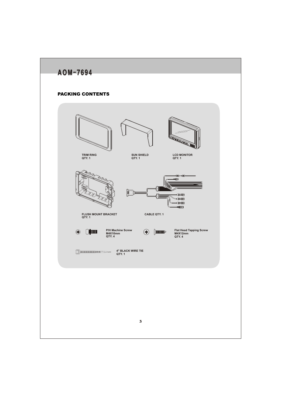 A o m - 7 6 9 4 | ASA Electronics AOM-7694 User Manual | Page 3 / 14