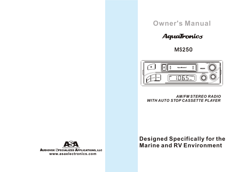 Audiovox MS250 User Manual | 5 pages