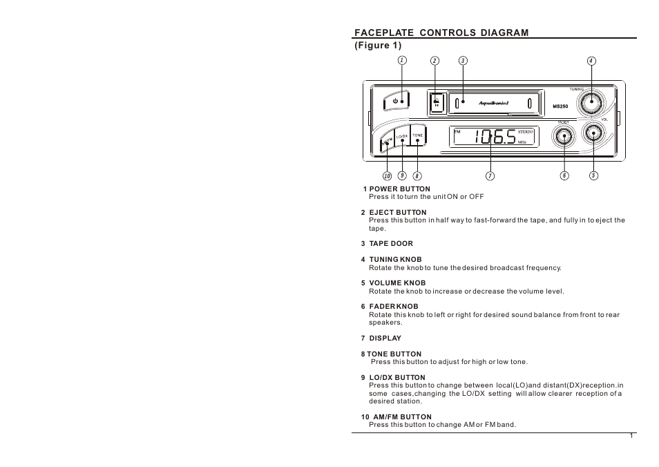 Audiovox MS250 User Manual | Page 2 / 5