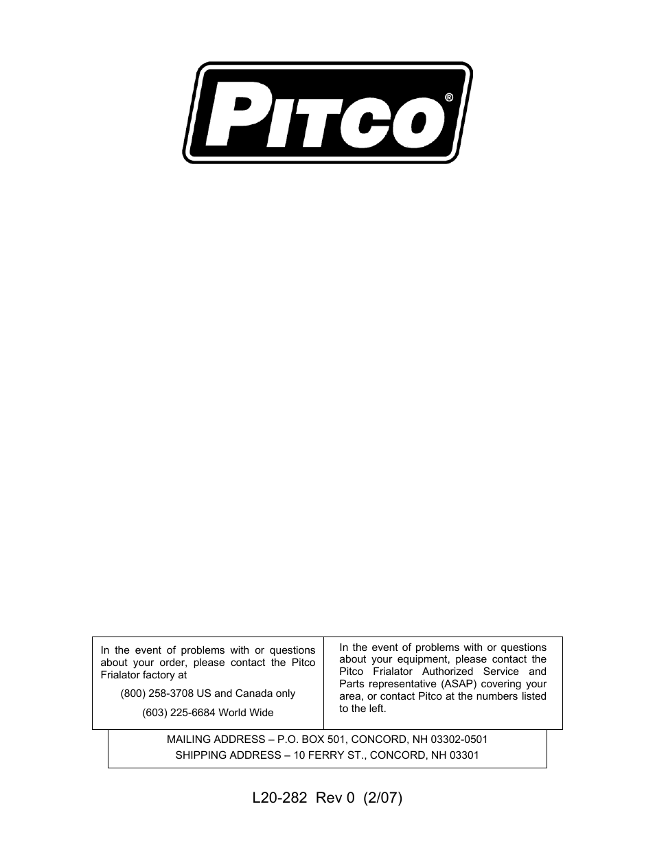 Pitco Frialator Solstice I12 Cooking Computer Single Vat User Manual | Page 10 / 10