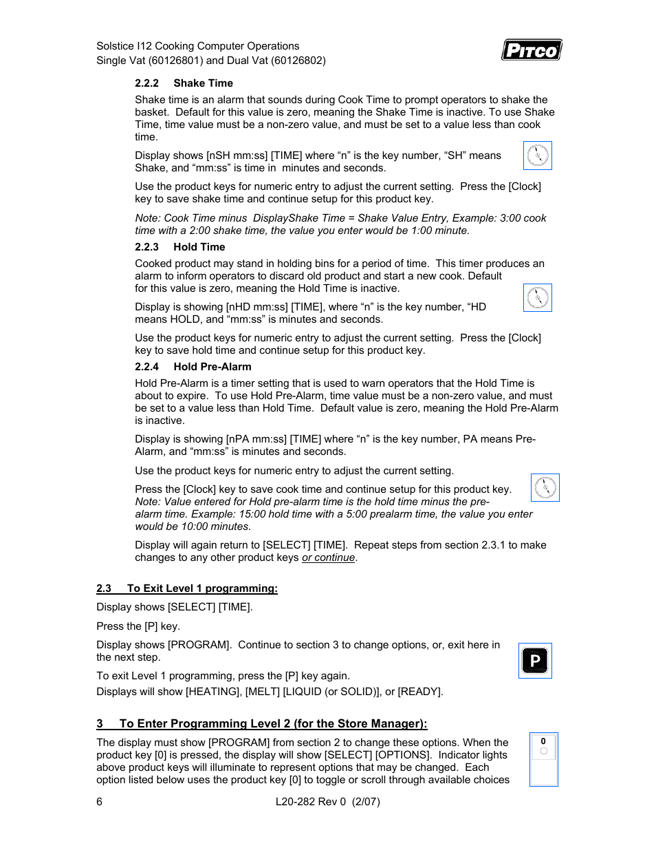 Pitco Frialator Solstice I12 Cooking Computer Single Vat User Manual | Page 6 / 10
