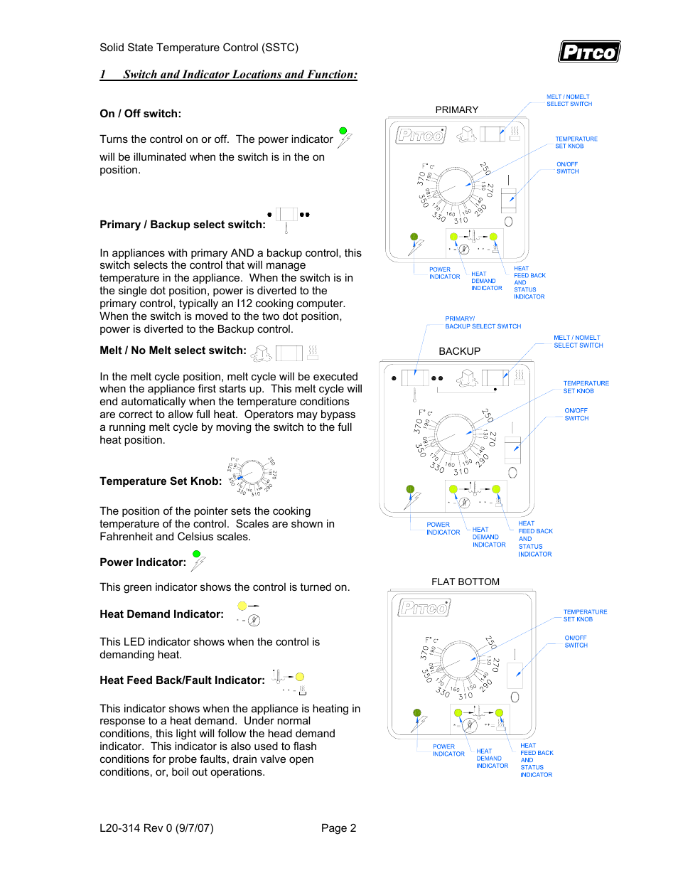 Pitco Frialator Solid State Temperature Control User Manual | Page 2 / 4
