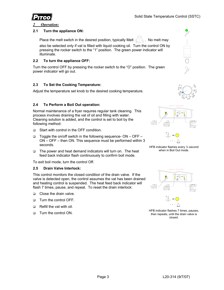 Pitco Frialator Solid State Temperature Control User Manual | Page 3 / 4