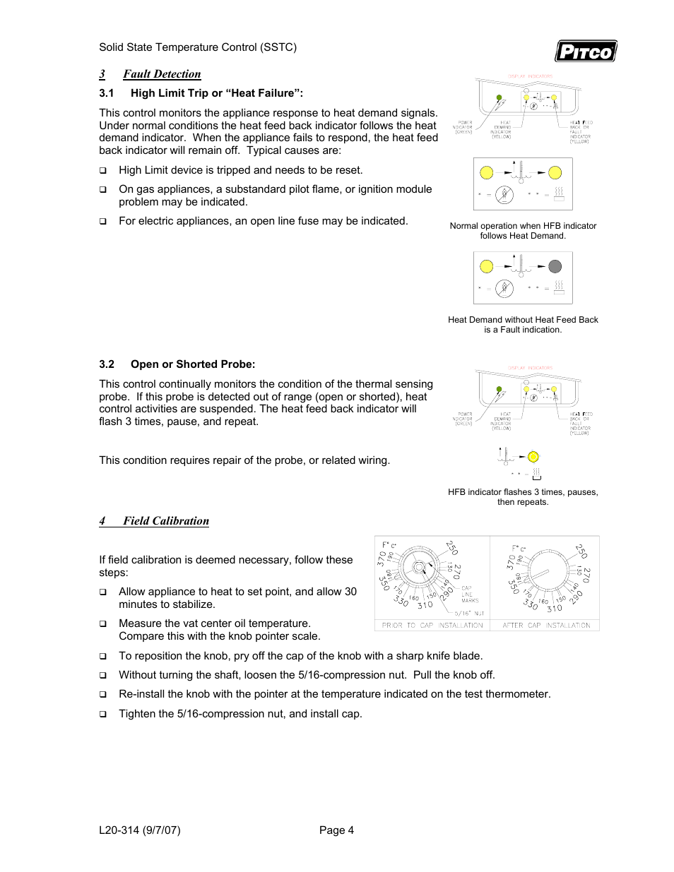 Pitco Frialator Solid State Temperature Control User Manual | Page 4 / 4
