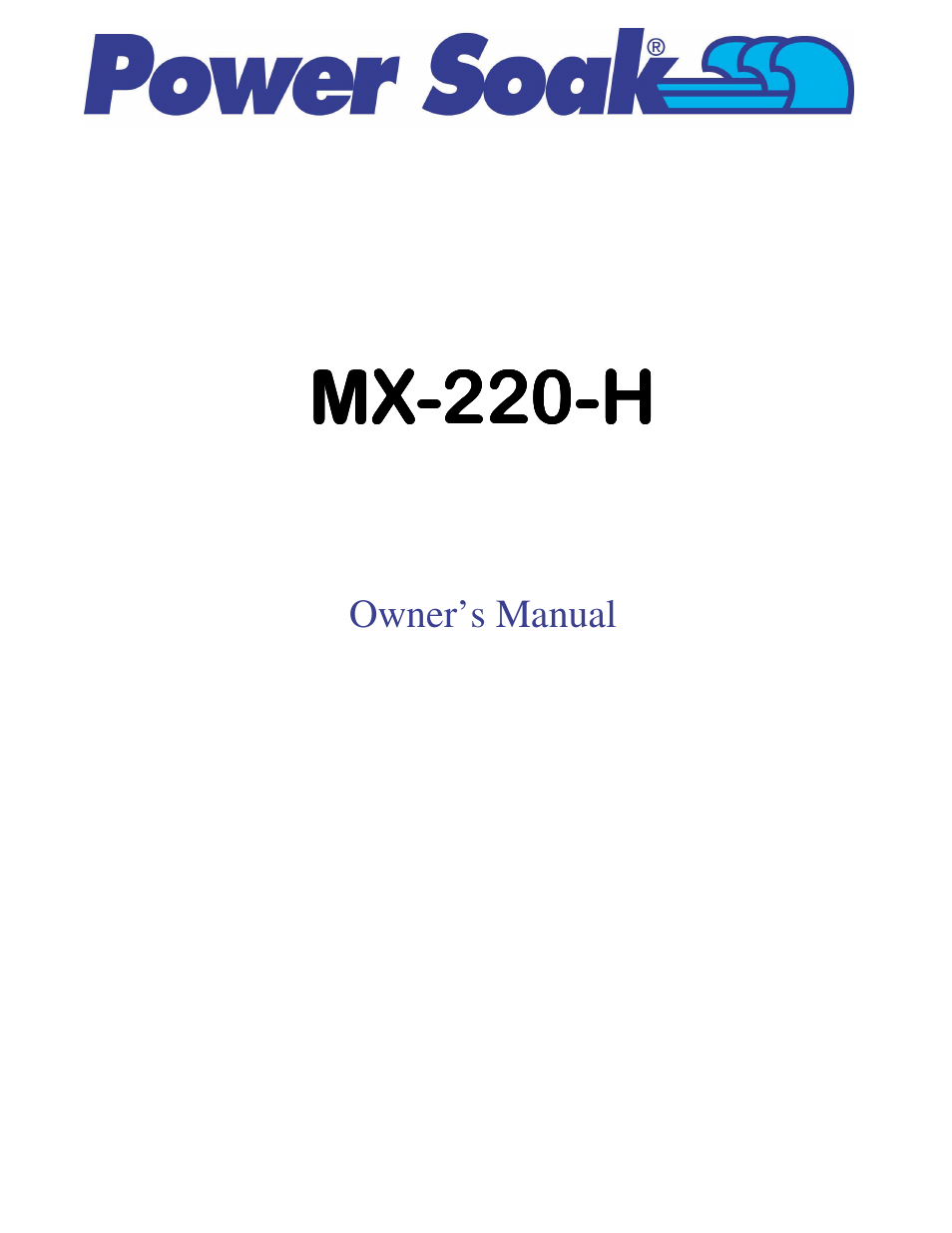 Power Soak MX-220-H Owner's Manual User Manual | 50 pages