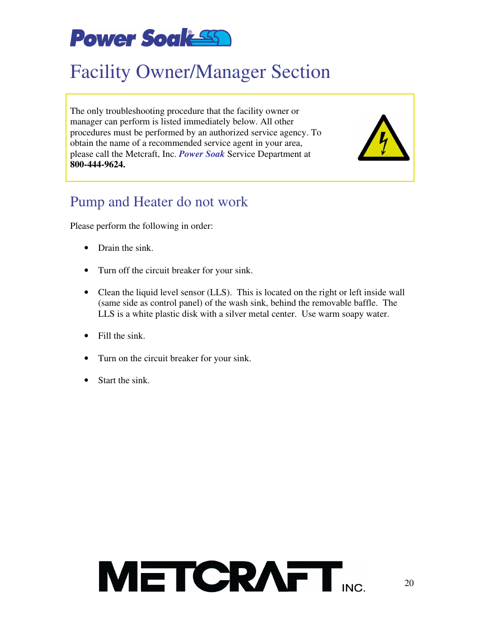 Pump and heater do not work | Power Soak MX-220-HT Owner's Manual User Manual | Page 21 / 50