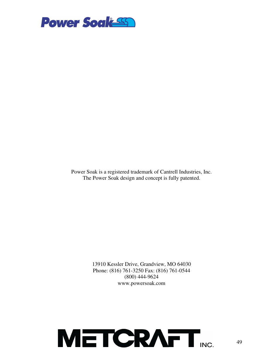 Power Soak MX-220-HT Owner's Manual User Manual | Page 50 / 50