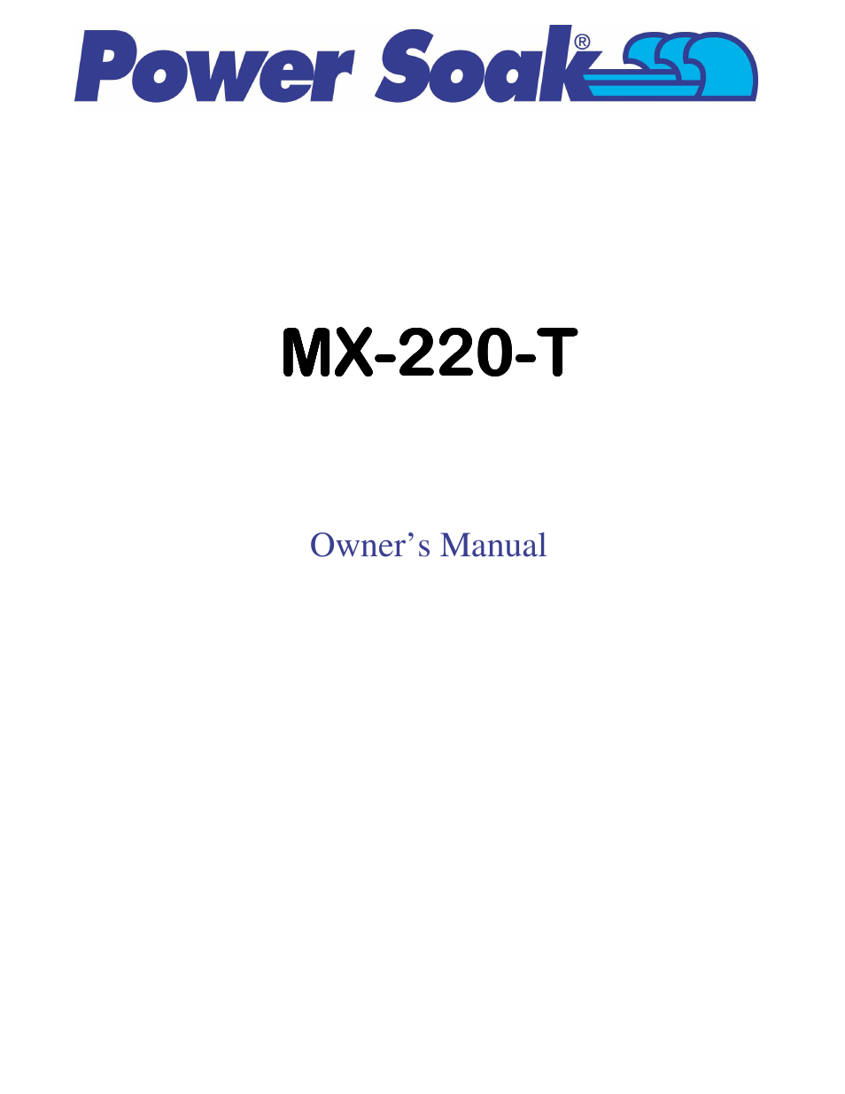 Power Soak MX-220-T Owner's Manual User Manual | 34 pages