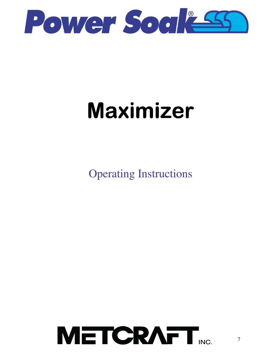 Operating instructions | Power Soak MX-220-HTS Owner's/Service Manual User Manual | Page 8 / 57