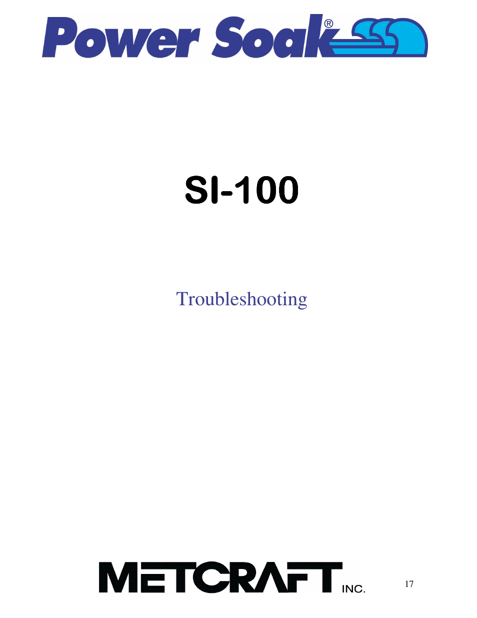 Troubleshooting | Power Soak SI-100 Owner's Manual User Manual | Page 18 / 44