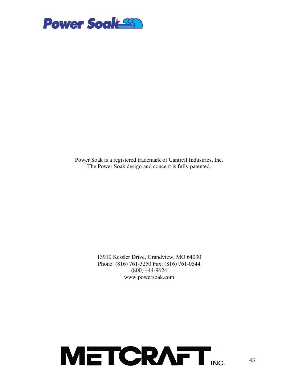 Power Soak SI-100 Owner's Manual User Manual | Page 44 / 44