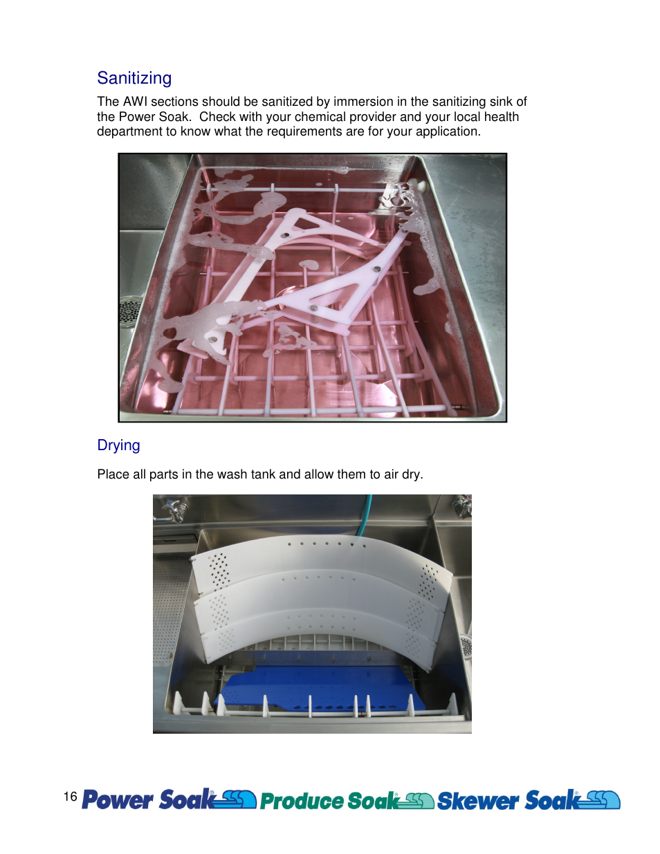 Sanitizing | Power Soak 33754 AWI Owner's Manual User Manual | Page 18 / 24