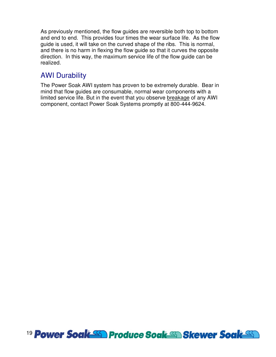 Awi durability | Power Soak 33754 AWI Owner's Manual User Manual | Page 21 / 24