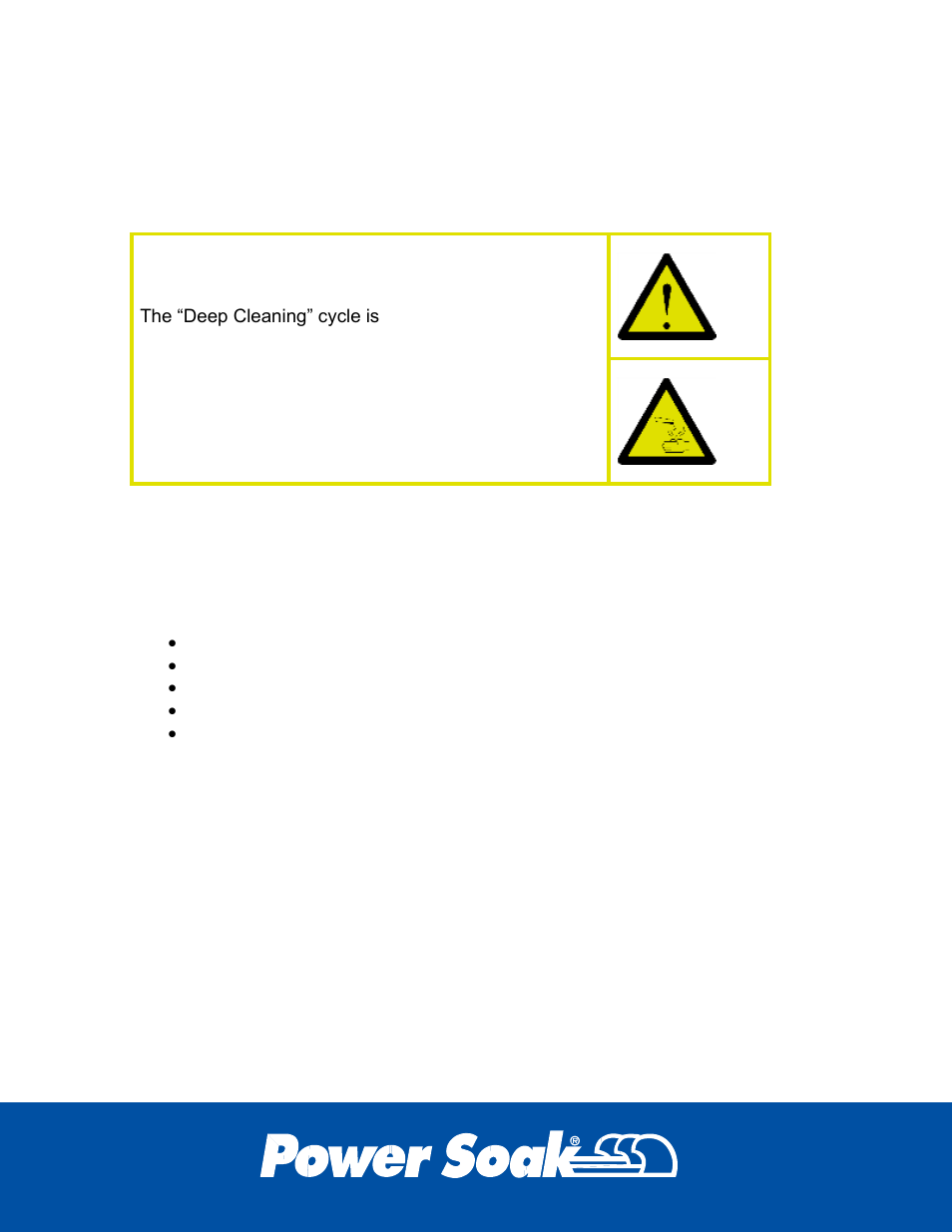 Deep cleaning cycle | Power Soak 31990 PS-100 Owner's Manual User Manual | Page 15 / 30