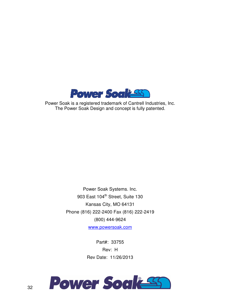 Power Soak 33755 PS-225 Owner's Manual User Manual | Page 36 / 36