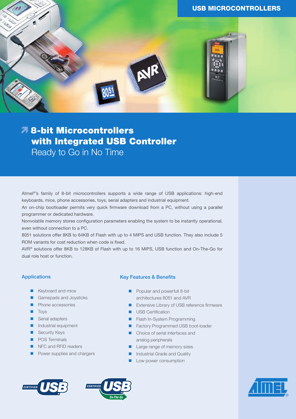 Atmel 8-bit Microcontrollers with Integrated USB Controller User Manual | 4 pages