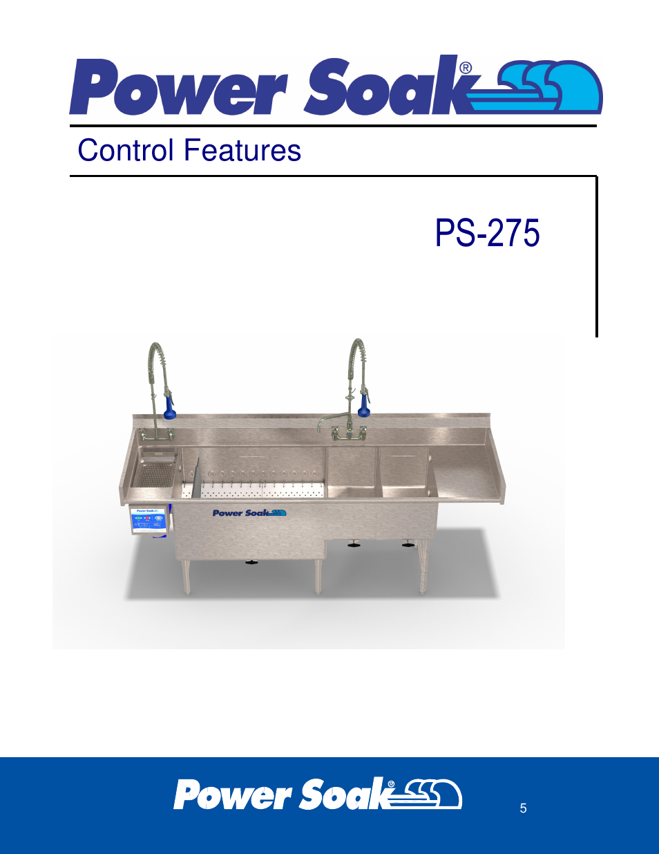 Ps-275, Control features | Power Soak 36212 PS-275 Owner's Manual User Manual | Page 9 / 36