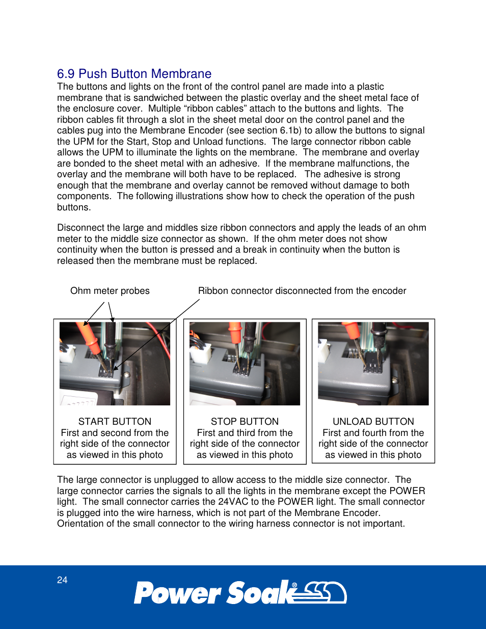 9 push button membrane | Power Soak 37179 PS-275 Service Manual User Manual | Page 30 / 60
