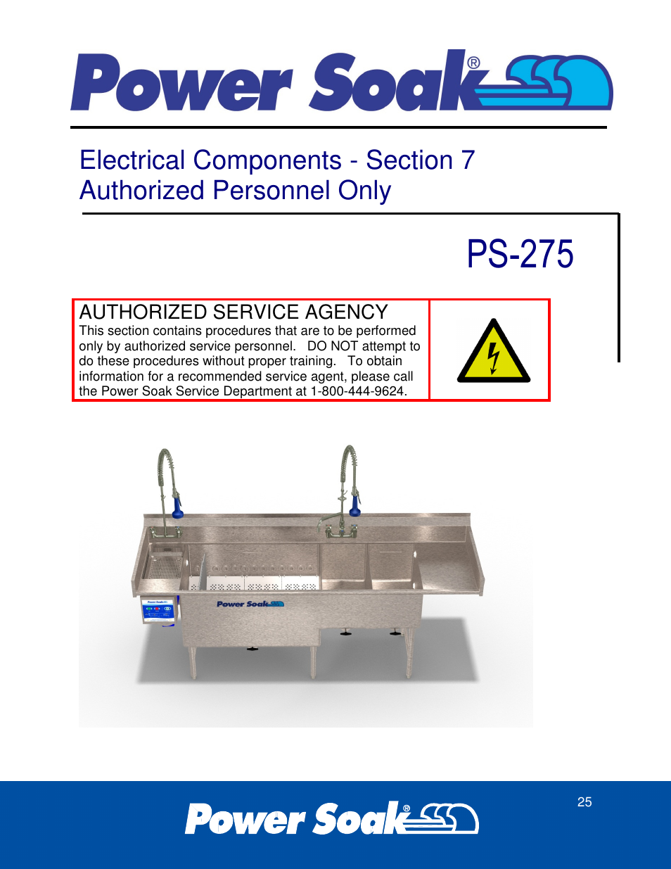 Ps-275, Authorized service agency | Power Soak 37179 PS-275 Service Manual User Manual | Page 31 / 60