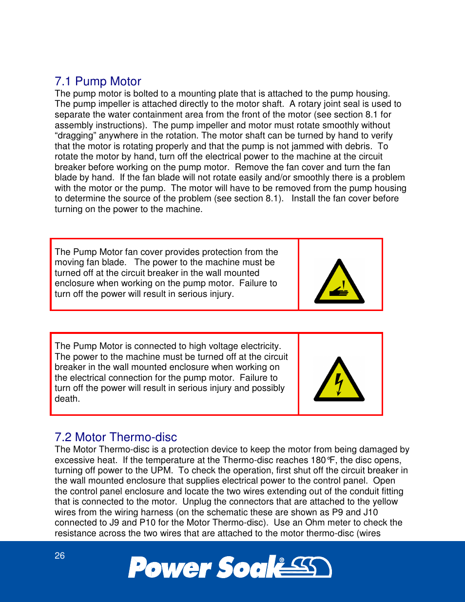 1 pump motor, 2 motor thermo-disc | Power Soak 37179 PS-275 Service Manual User Manual | Page 32 / 60