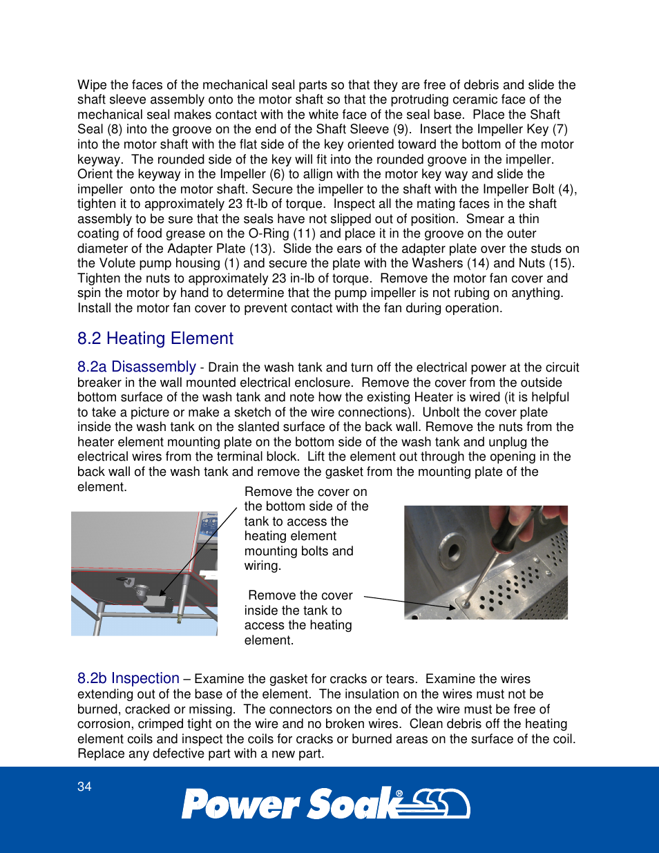 2 heating element | Power Soak 37179 PS-275 Service Manual User Manual | Page 40 / 60