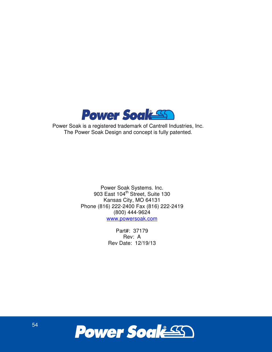 Power Soak 37179 PS-275 Service Manual User Manual | Page 60 / 60