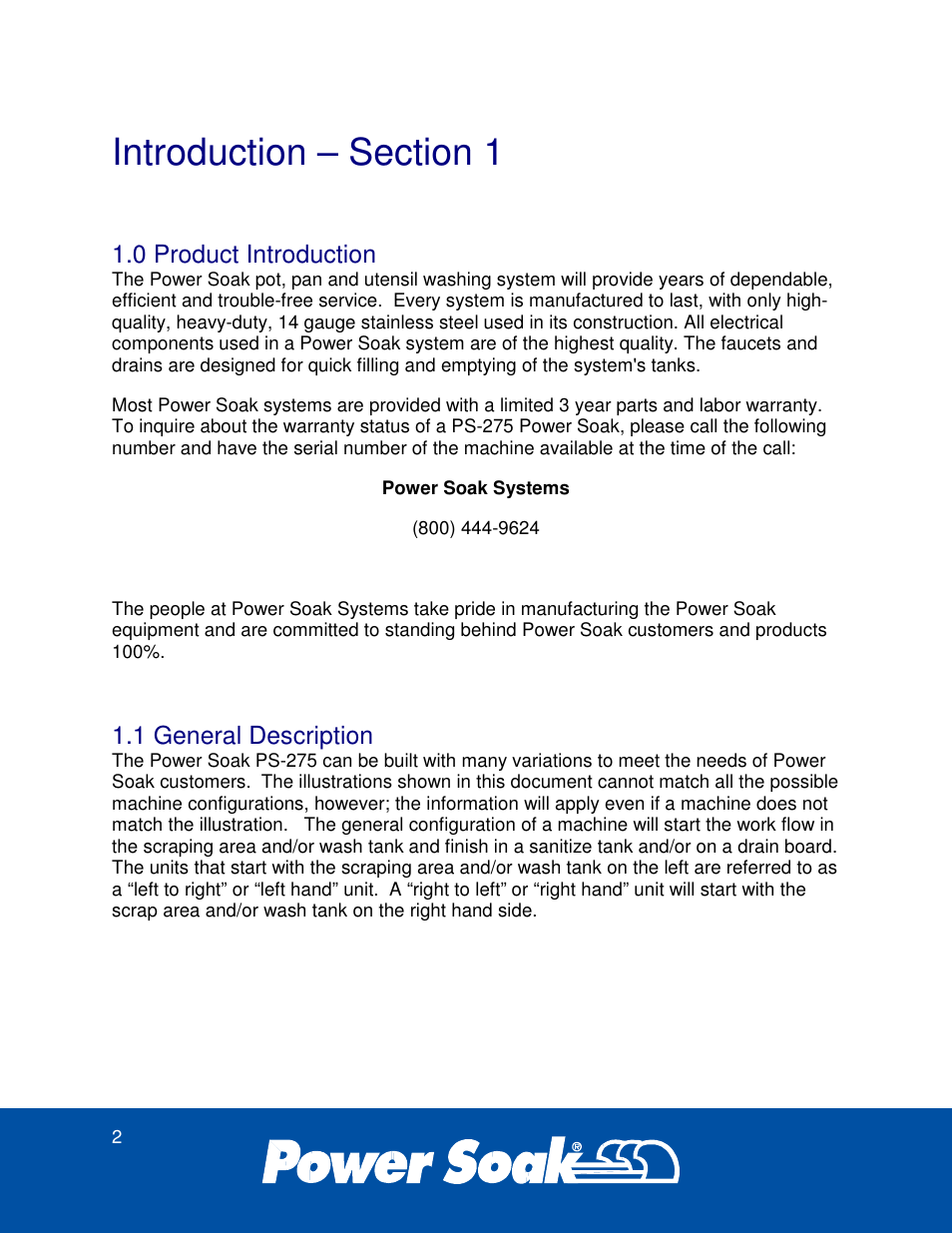 0 product introduction, 1 general description | Power Soak 37179 PS-275 Service Manual User Manual | Page 8 / 60