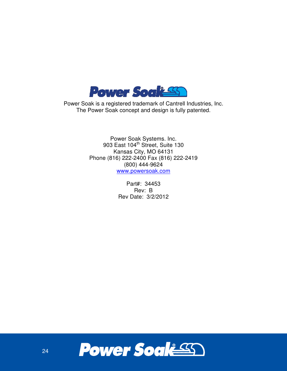 Power Soak 34453 INSTRUCTIONS INSTALLATION PS-225 User Manual | Page 28 / 28